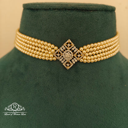 92.5 Silver pearl chocker-RCH1187