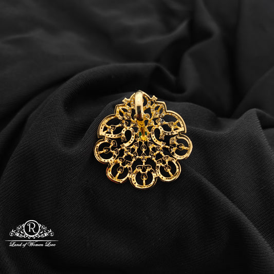92.5 Silver diamond finishing flower design pendent -RCR192