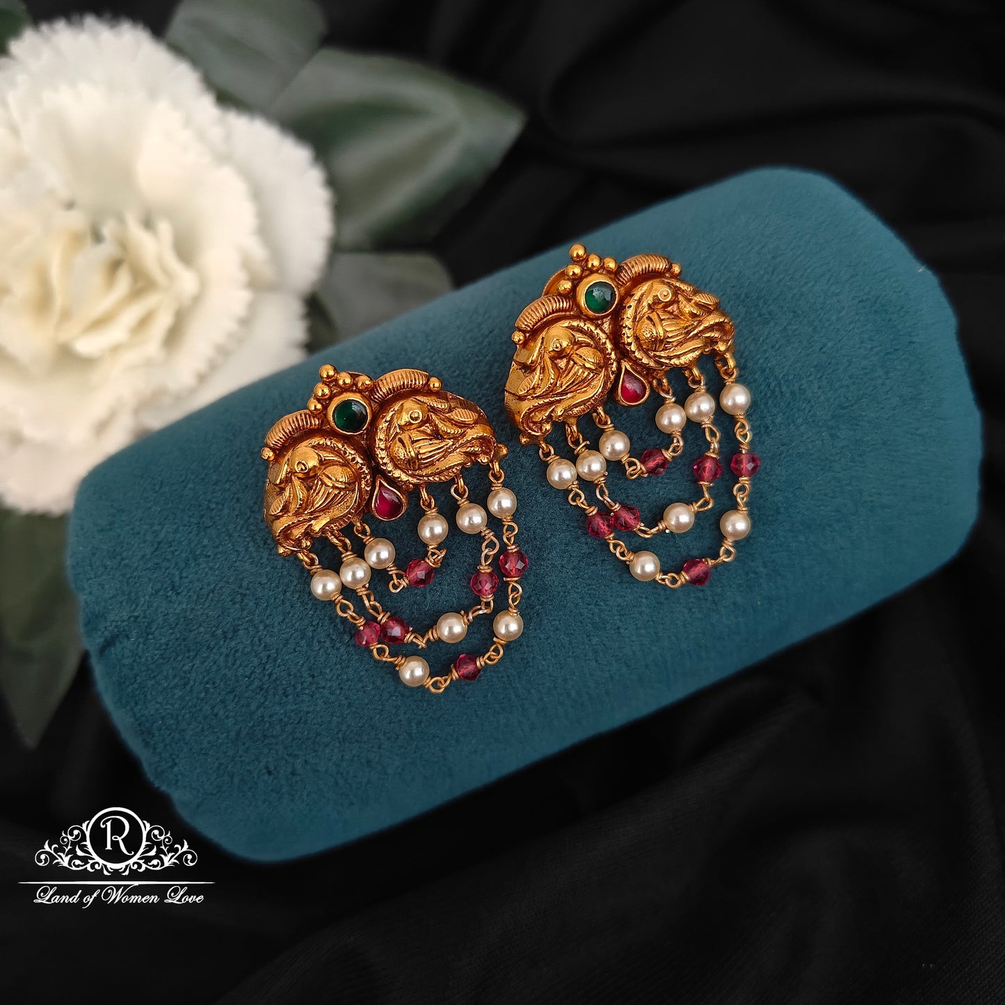 92.5-SILVER PEACOCK EARRINGS -RCZ999