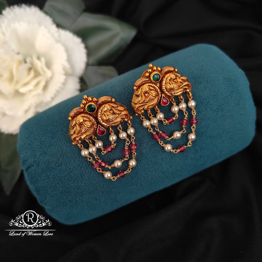 92.5-SILVER PEACOCK EARRINGS -RCZ999