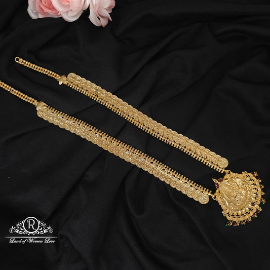 92.5 silver Lakshmi Devi design kasu haram-RCBH055