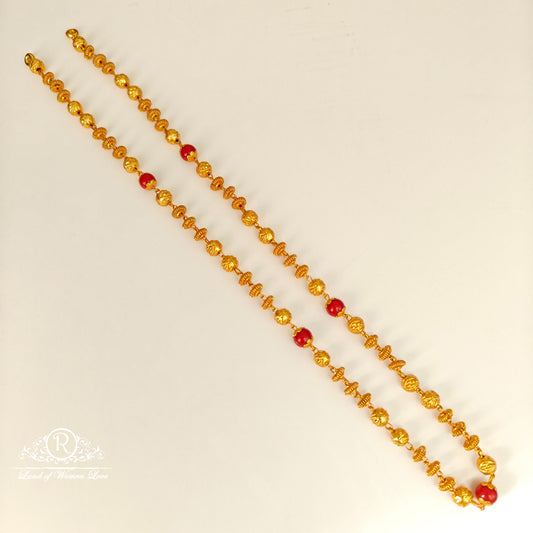 92.5 Silver with gold polish gold balls mala -RCM1647