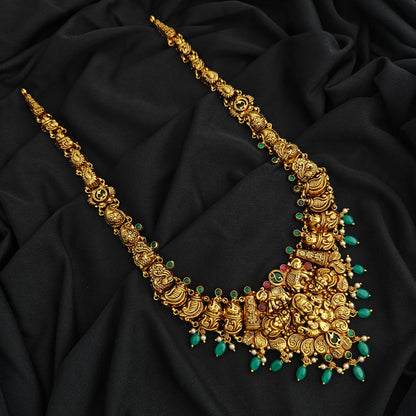 92.5 Silver  lakshmi devi Haram design-RCV333