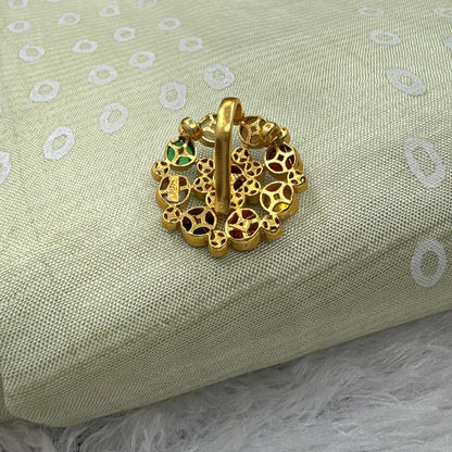 92.5 silver simple and Cute navaratna pendent -RCM1365