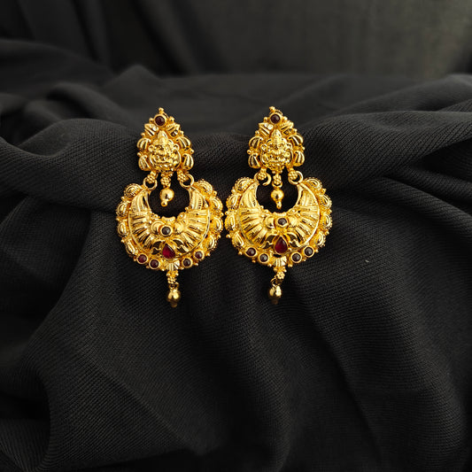 92.5 Silver with gold polish Earrings -RCH1327