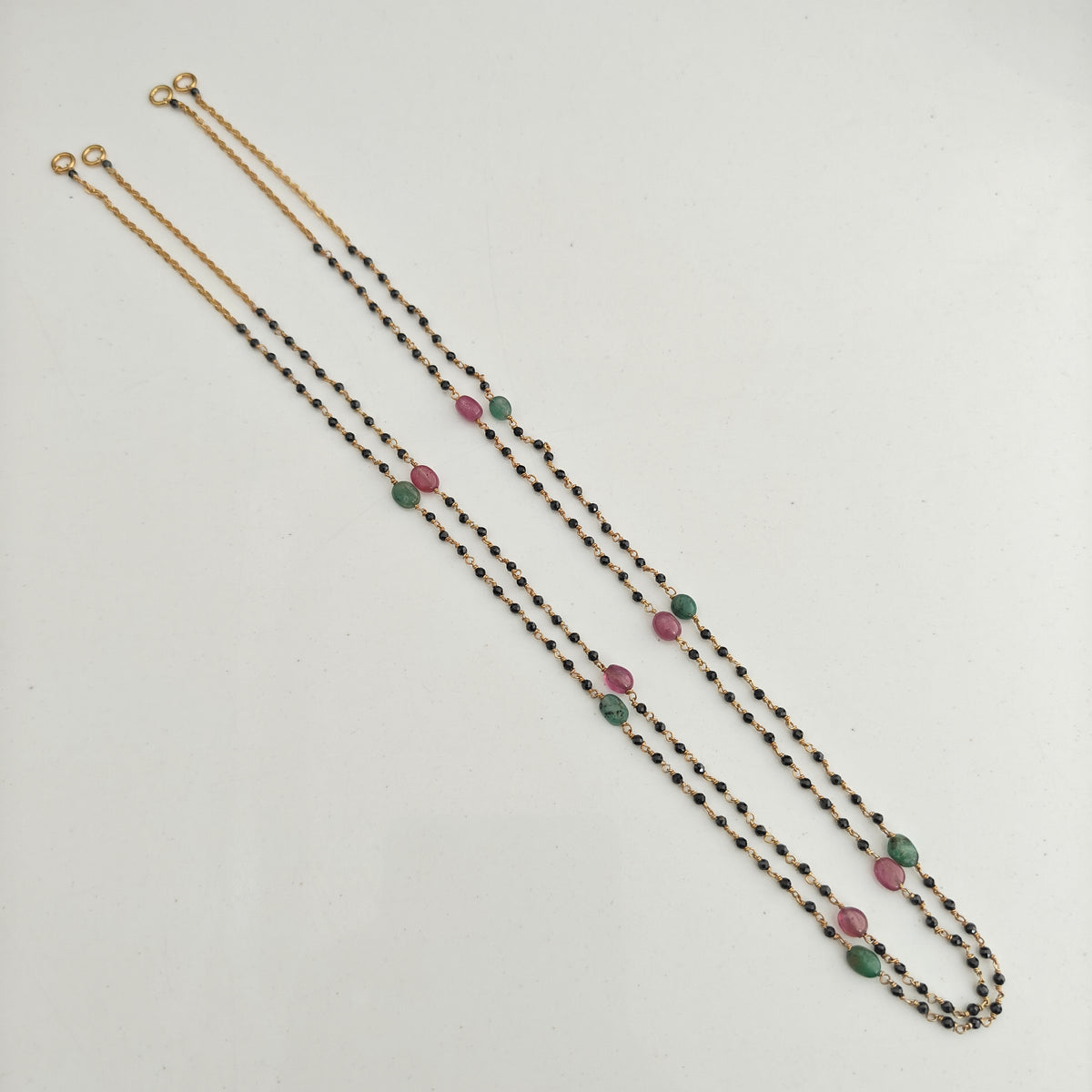 92.5 silver navaratna black beads with (63 models)-RCH1381