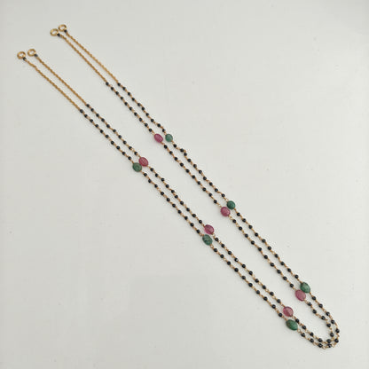 92.5 silver navaratna black beads with (63 models)-RCH1381