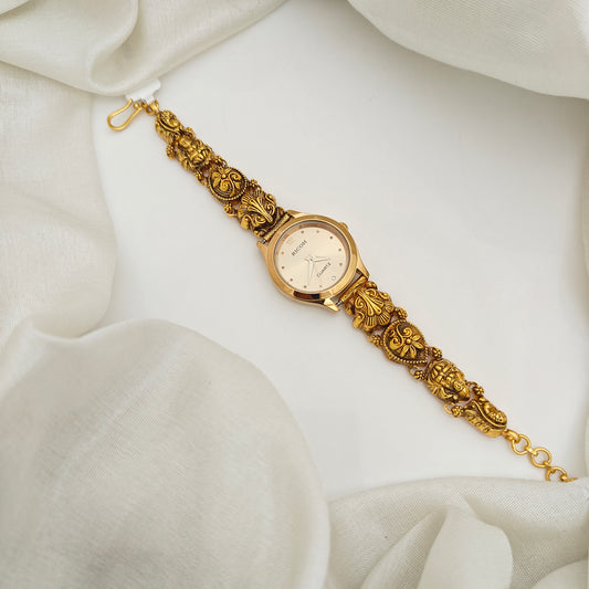 92.5-Silver With Gold Polish Watch Desgin-RCV433