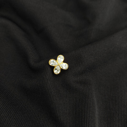 92.5 silver cz side locket flower design-RCAA09