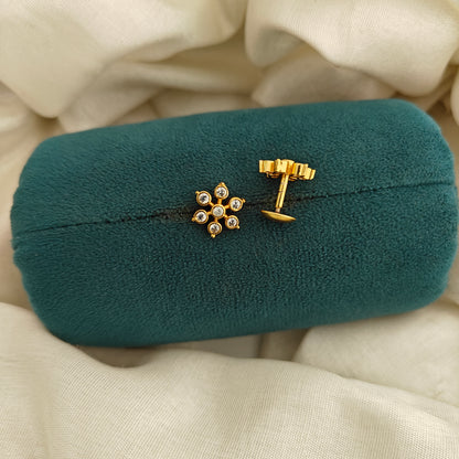 92.5 Silver With Gold Polish Earrings-RCV389
