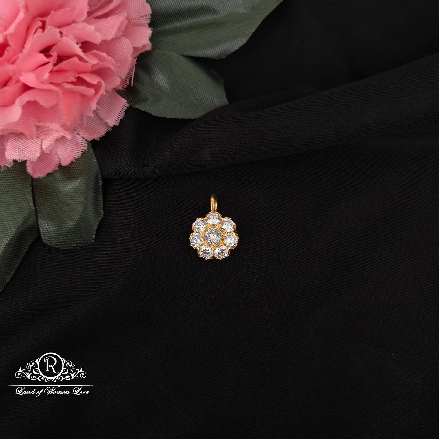 92.5 silver simple and Cute cz stones locket -RCJR421