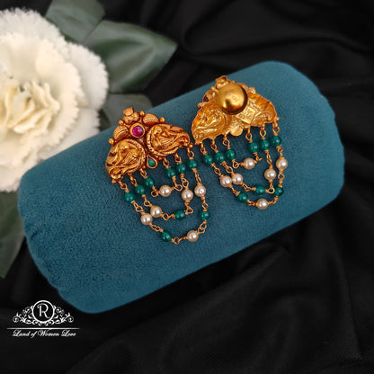 92.5-SILVER PEACOCK EARRINGS -RCZ997