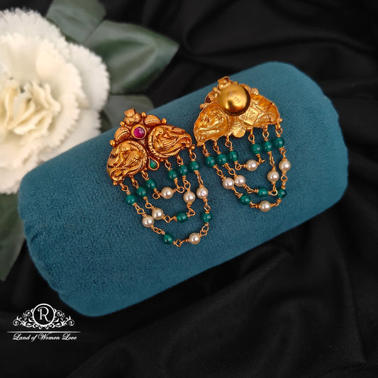 92.5-SILVER PEACOCK EARRINGS -RCZ997