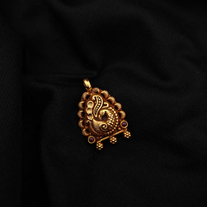 92.5-silver-with-gold-polish-peacock desgin side locket-RCJR9942-2