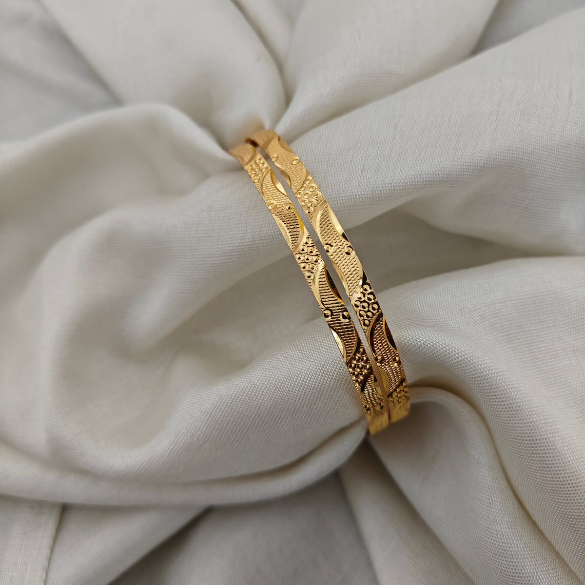 92.5 Silver With Gold Polish Bangles-RCHD0128-1