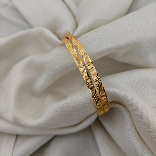 92.5 Silver With Gold Polish Bangles-RCHD0128-1