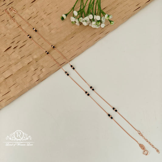 92.5 SILVER ROSE GOLD POLISH ANKLETS-RCRB31