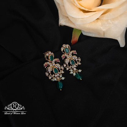 92.5 SILVER ROSE GOLD EARRINGS -RCP245