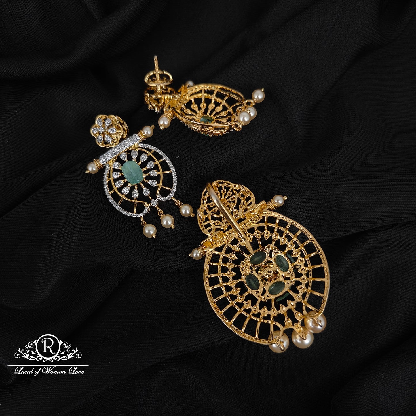 92.5 SILVER FUSHION COLLECTION EARRINGS WITH PENDANT SET-RCM1437