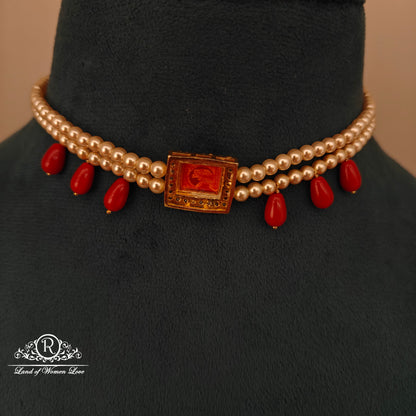 92.5 Silver pearl chocker -RCH1170
