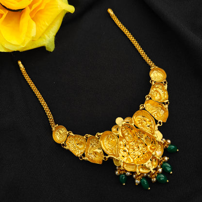 92.5 Silver  lakshmi devi Necklace design-RCV351