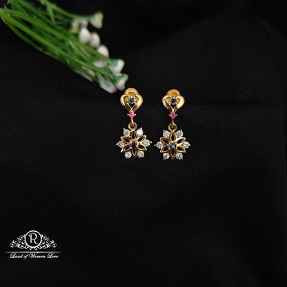 92.5 SILVER STONE EARRINGS-RCHD083
