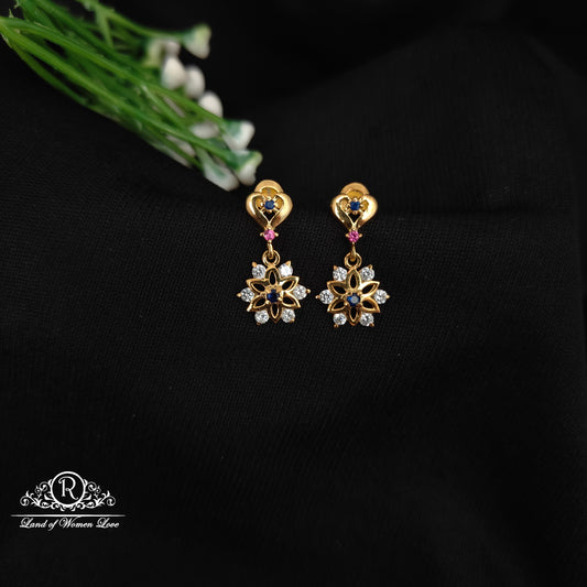 92.5 SILVER STONE EARRINGS-RCHD083