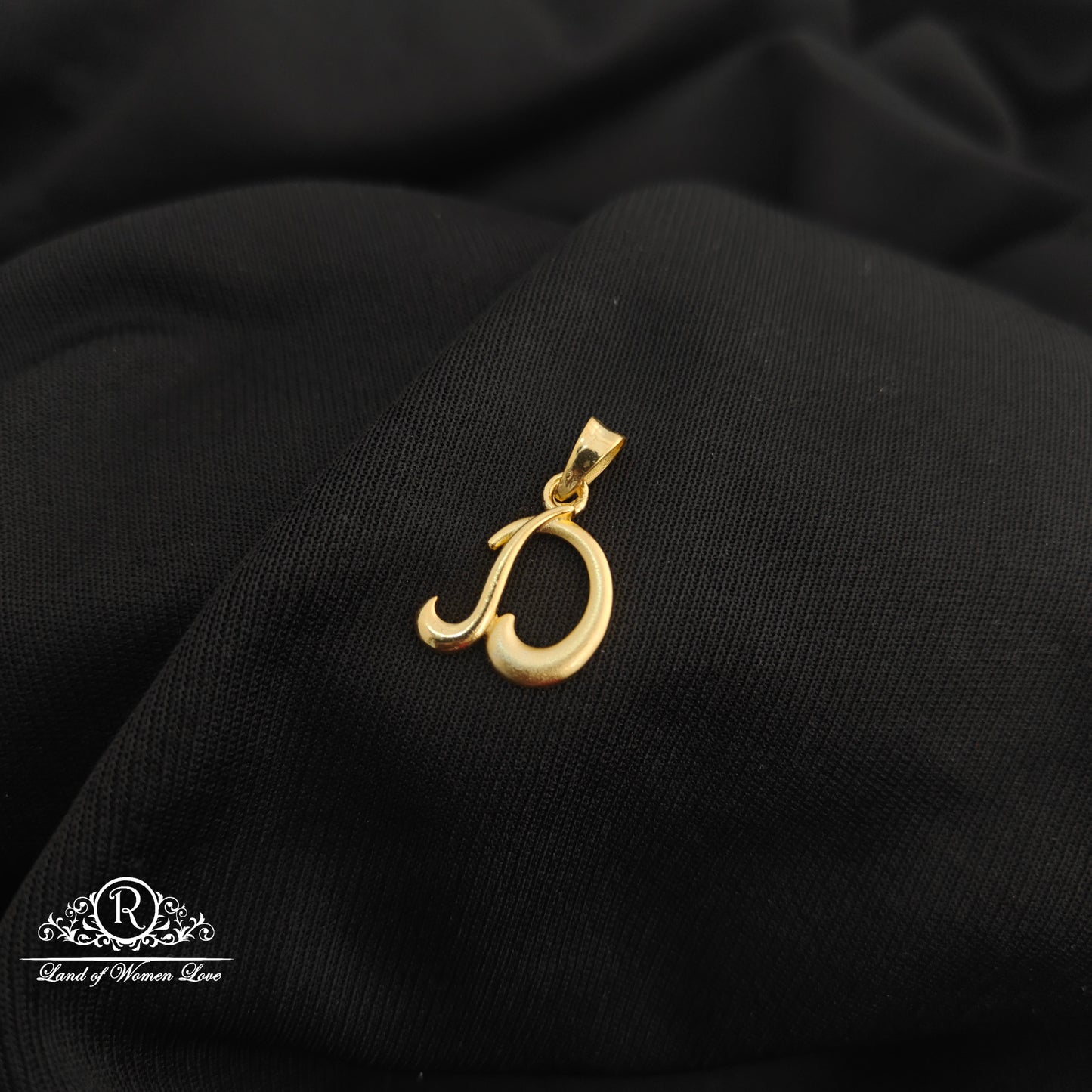 92.5 Silver D letter design with gold polish locket-RCR265