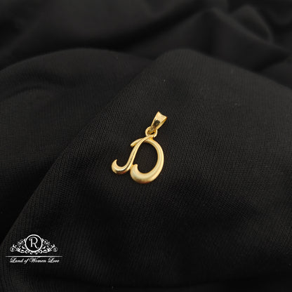 92.5 Silver D letter design with gold polish locket-RCR265