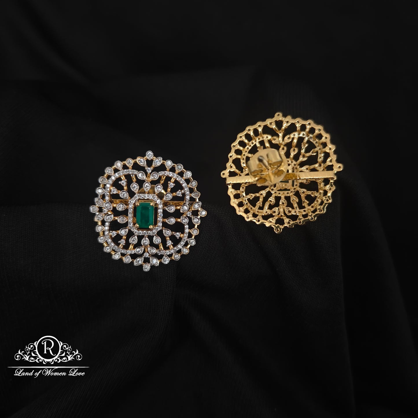 92.5 SILVER DIAMOND FINISHING  EARRINGS-RCZP024