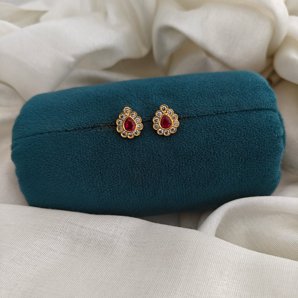 92.5 Silver With Gold Polish Earrings-RCV399