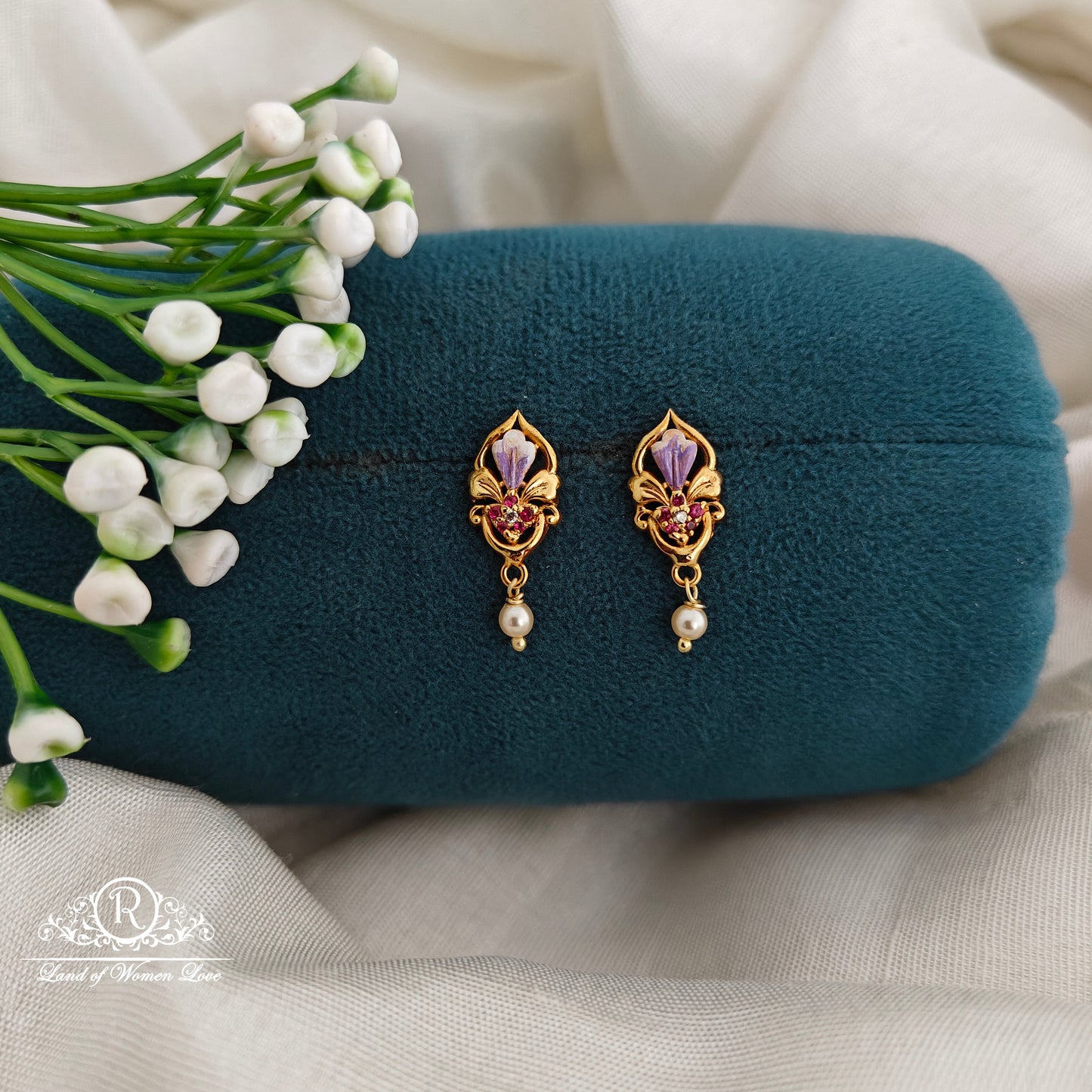 92.5 Ultra premium tulip flower design earrings-RCR165