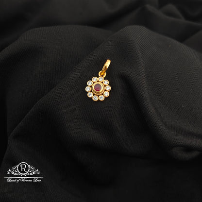 92.5 Silver Flower design with gold polish locket-RCR261