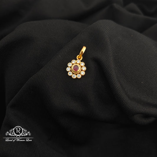 92.5 Silver Flower design with gold polish locket-RCR261