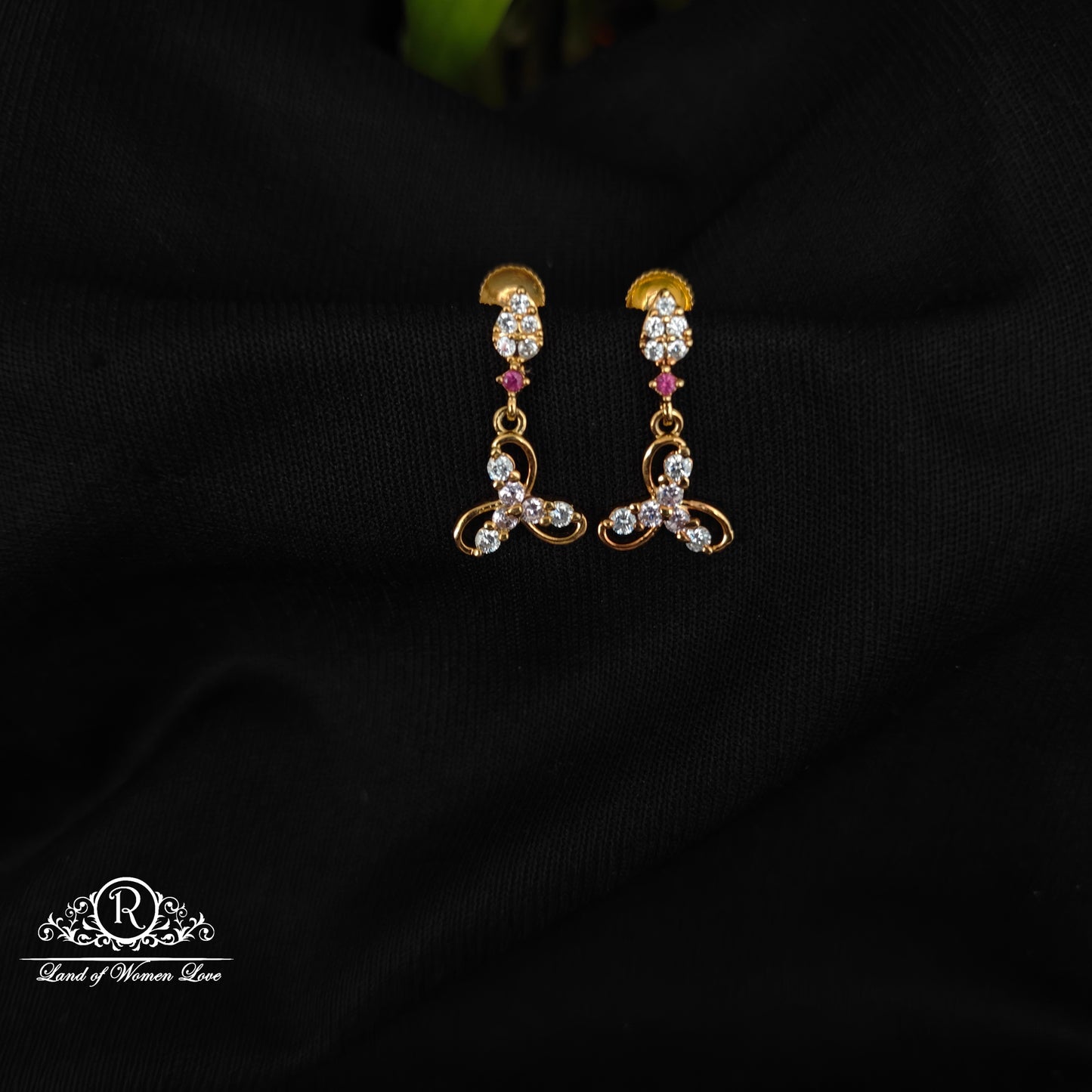 92.5 SILVER STONE EARRINGS-RCHD047