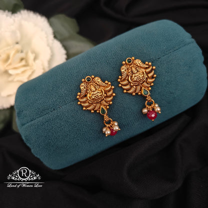 92.5-SILVER LAKSHMI DEVI EARRINGS -RCZ1004