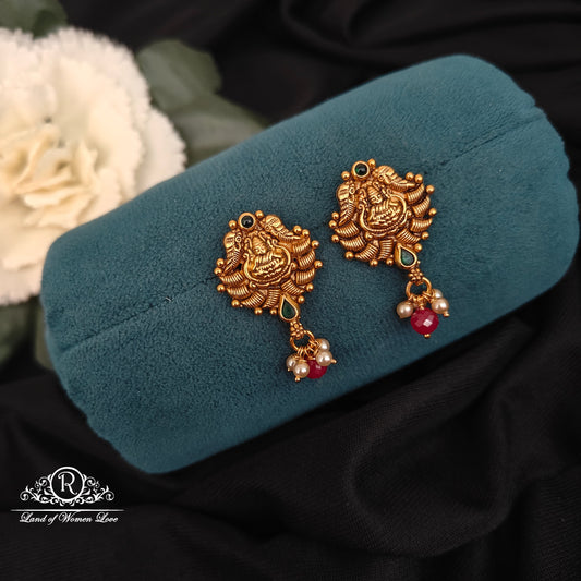92.5-SILVER LAKSHMI DEVI EARRINGS -RCZ1004