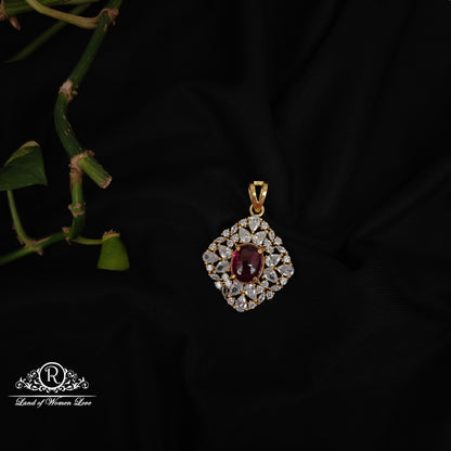 Silver White Stones Locket-M302