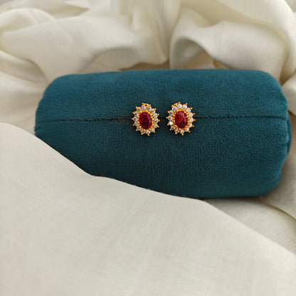 92.5 Silver With Gold Polish Earrings-RCV400