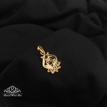 92.5 Silver swan and flower design with gold polish locket-RCR267