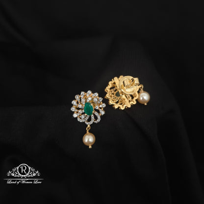 92.5 SILVER DIAMOND FINISHING  EARRINGS-RCZP030