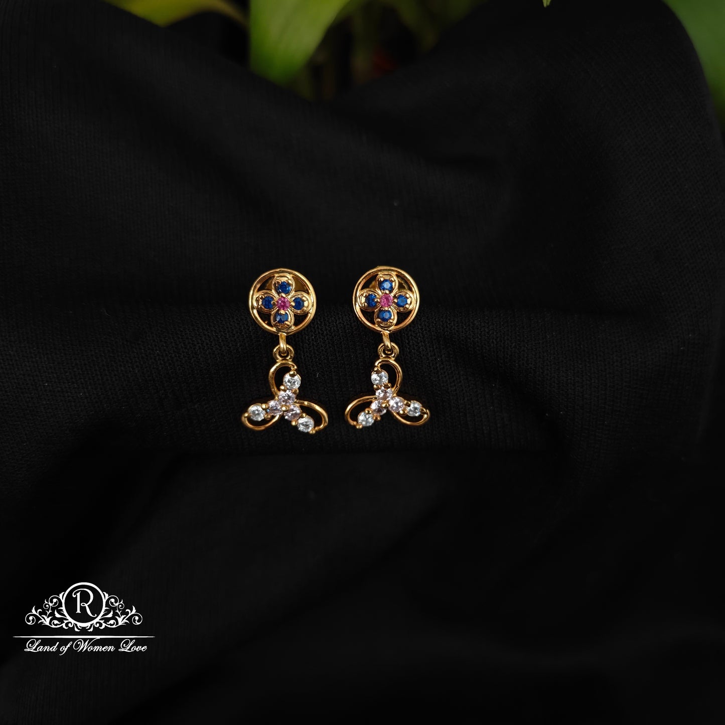 92.5 SILVER STONE EARRINGS-RCHD055