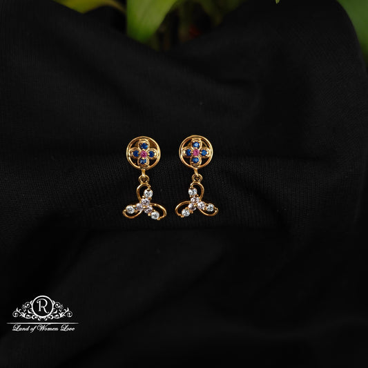 92.5 SILVER STONE EARRINGS-RCHD055