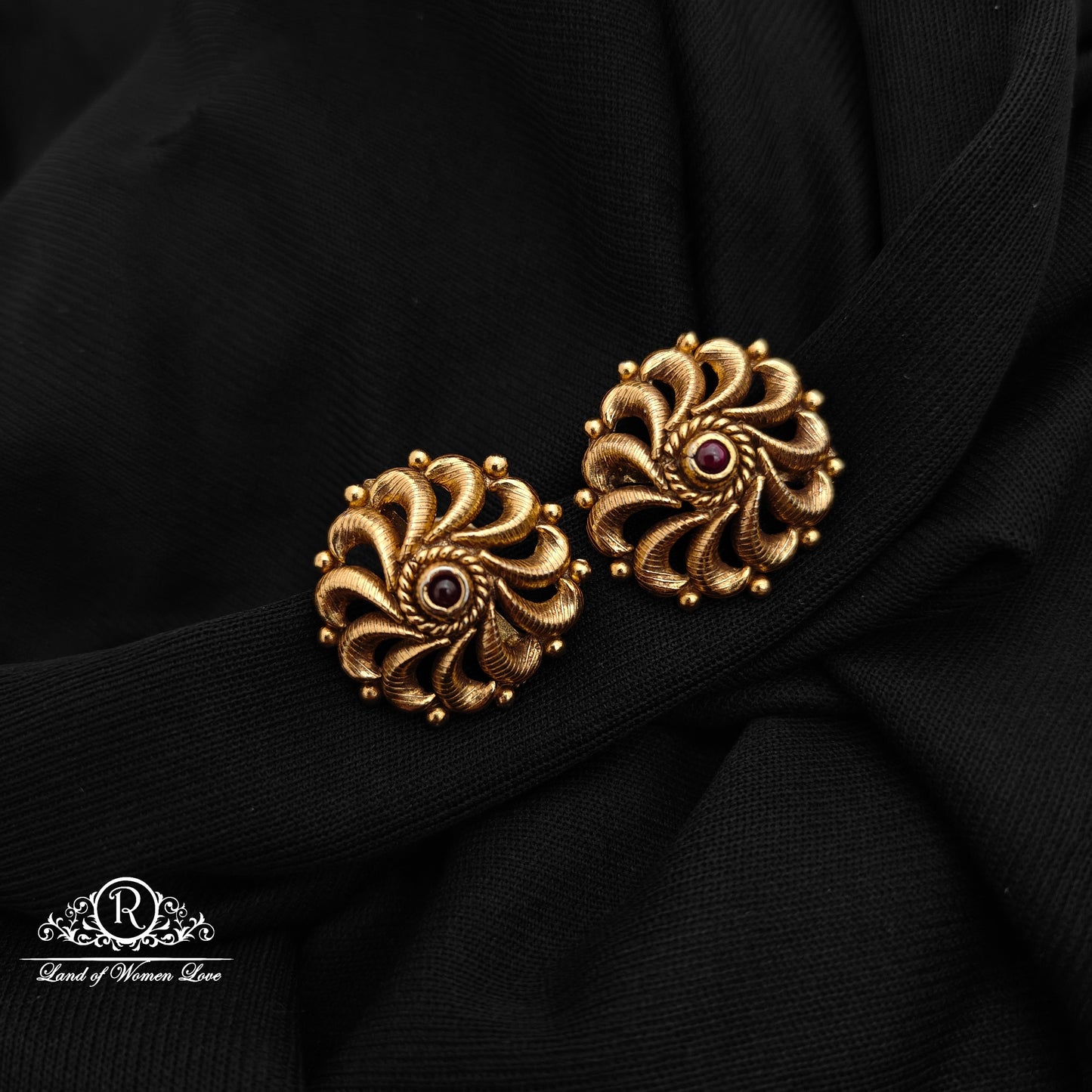 92.5 Silver with gold polish Earrings-RCH1308