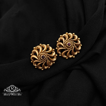 92.5 Silver with gold polish Earrings-RCH1308