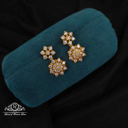 92.5 silver cz white stones earrings-RCM692