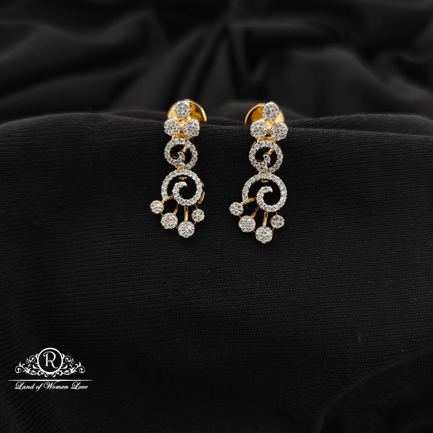 92.5 silver diamond finishing  earrings -RCR209