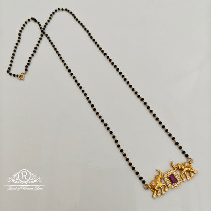 92.5 Silver with gold polish Black beads -RCH1293