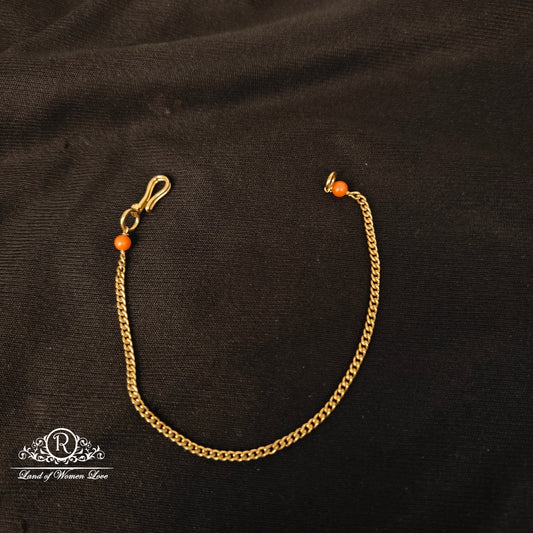 92.5 silver simple and Cute coral beads with chain bracelet -RCH1034-1