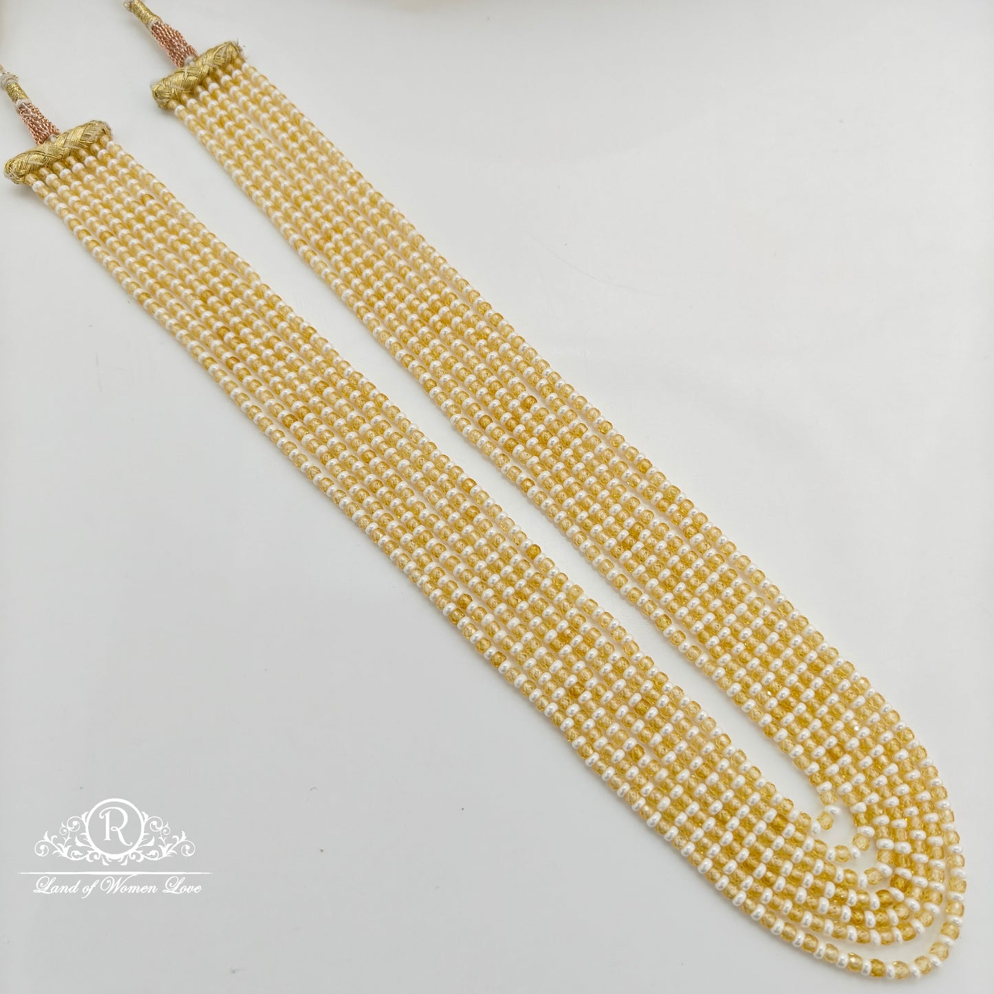 Yellow colour beads potha mala-RCJM261